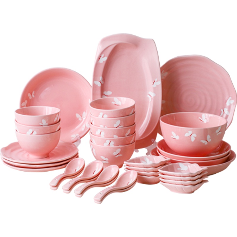 麦可可 碗碟套装家用陶瓷器碗盘子组合35件套日式吃饭碗筷餐具套装