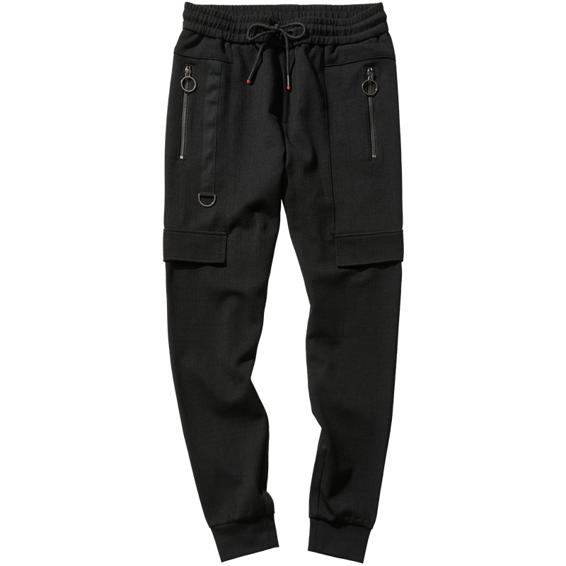 千纸鹤男士潮流休闲裤男九分卫裤松紧腰绑带韩版束脚裤子90039