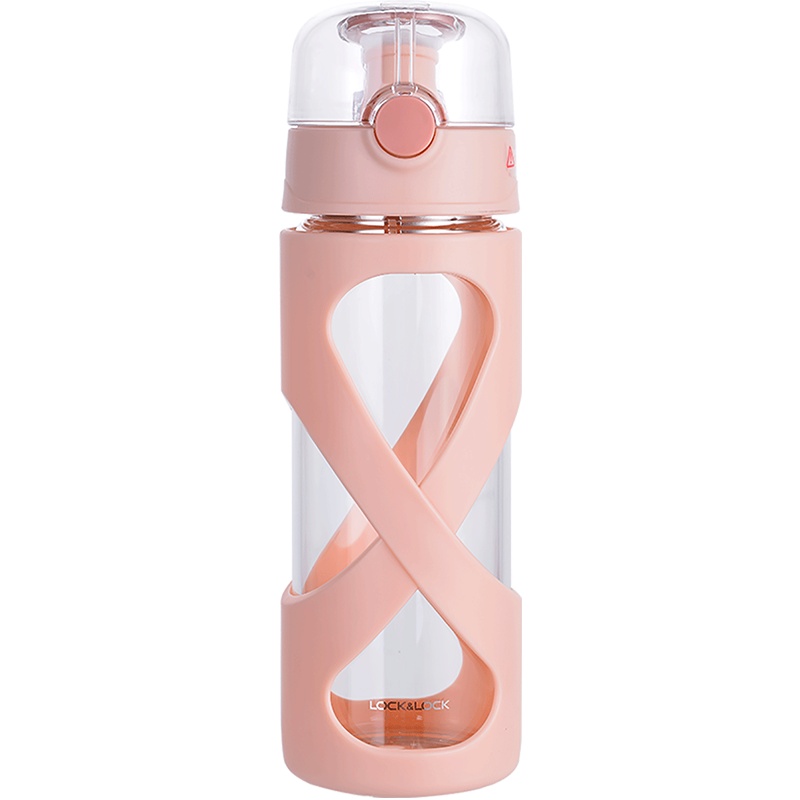 乐扣乐扣玻璃水杯男女士便携茶杯户外运动水壶玻璃透明杯子泡茶杯