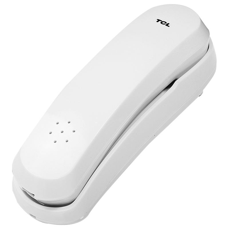 TCL HA868(9A)固定有绳电话机座机小挂机电梯卫生间厨房一键拨号座式可壁挂酒店家用有绳固定座机(米白)