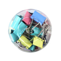 得力8553彩色长尾票夹票据文件资料燕尾夹32mm筒装(混)24只每 筒