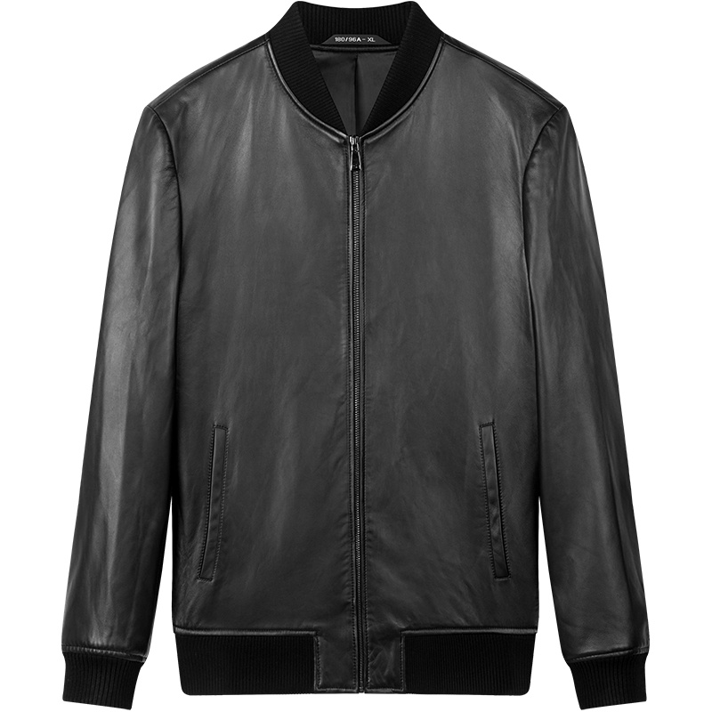 柒牌SEVEN男装夹克秋冬新款时尚都市真皮外套男士商务休闲棒球领茄克