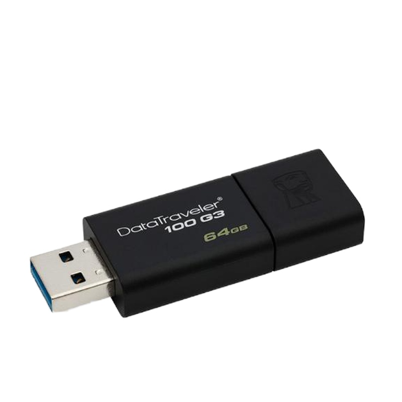 金士顿(Kingston)64GB USB3.0 U盘 DT100G3 滑盖设计 时尚便利黑色