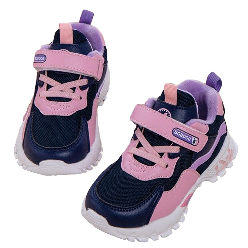 巴布豆童鞋男宝宝女宝宝运动鞋冬季新款加绒保暖鞋子儿童老爹鞋 AO837007