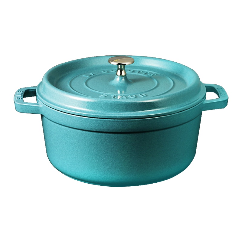 双立人(ZWILLING)旗下Staub法国进口24cm珐琅锅家用厨房圆形铸铁锅煲汤锅炖锅薄荷绿
