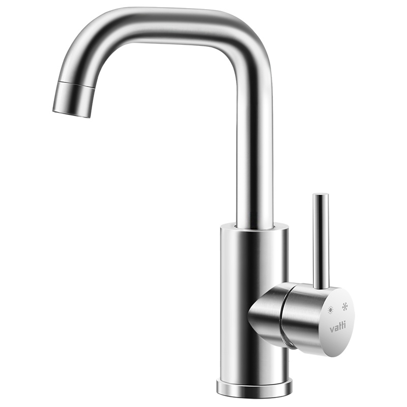 华帝(VATTI)304不锈钢浴室冷热水龙头 陶瓷片阀芯卫浴龙头 360°自由旋转面盆龙头 单孔洗脸盆龙头