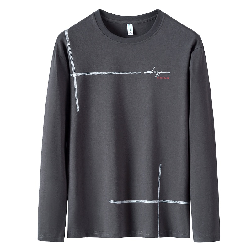 庄吉(LA CORDE)男士长袖t恤韩版潮流宽松纯棉休闲秋衣2019秋冬季圆领套头打底衫LA-MYY-5009