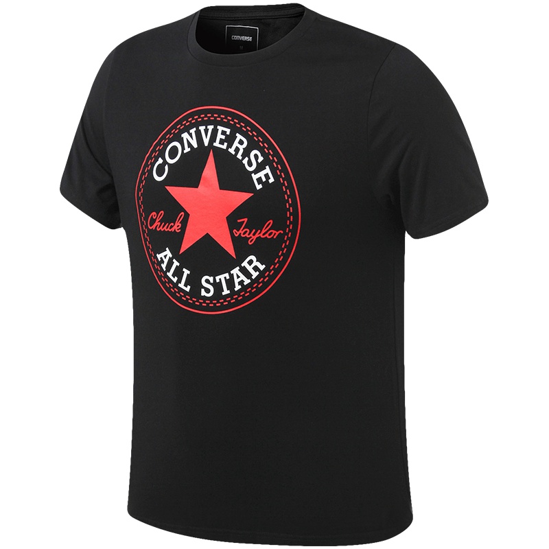 【自营】Converse匡威男装夏季经典款LOGO圆领运动休闲短袖T恤10002848 L 10002848-A01黑色