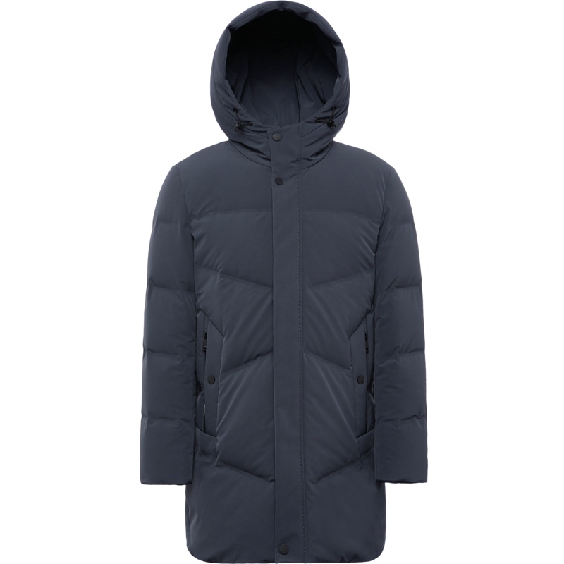 波司登商务休闲羽绒服男士中长款连帽冬季防寒厚外套