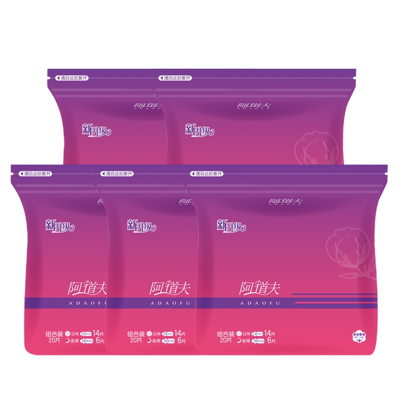 阿道夫棉柔日用夜用卫生巾量贩装240mm5包100片姨妈巾
