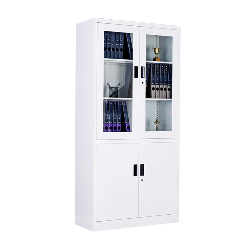 富路达 文件柜铁皮柜办公档案资料柜带锁书柜财务凭证柜钢制纯白