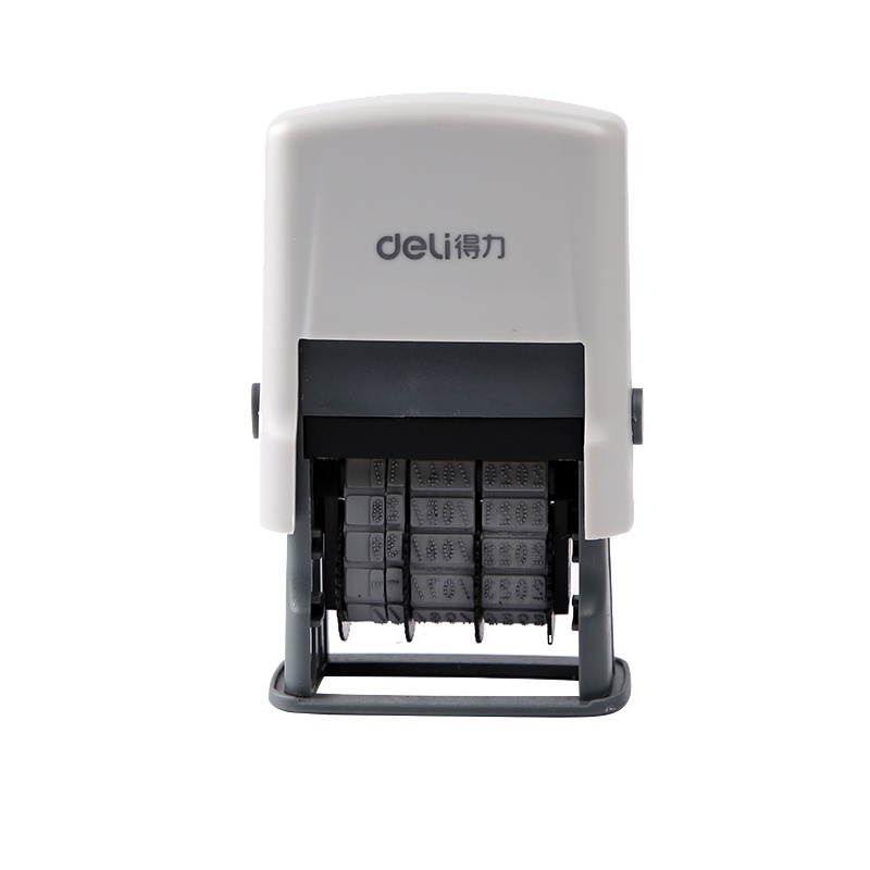 得力deli77303日期印章可调生产年月日送印油办公用全自动回墨喷码机小型组合活动时间图章滚轮戳盖章手动印码机打码机