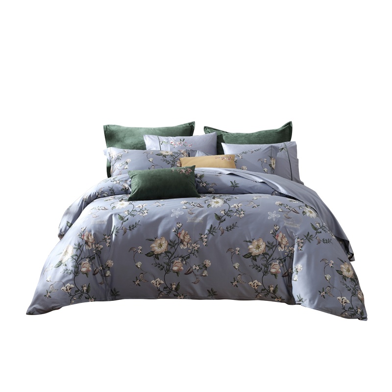 【规格：1.8米床 248*248 cm 四件套】床品套件 印花四件套 长绒棉 100支 高密丝滑全棉纯棉 床上用品 梦