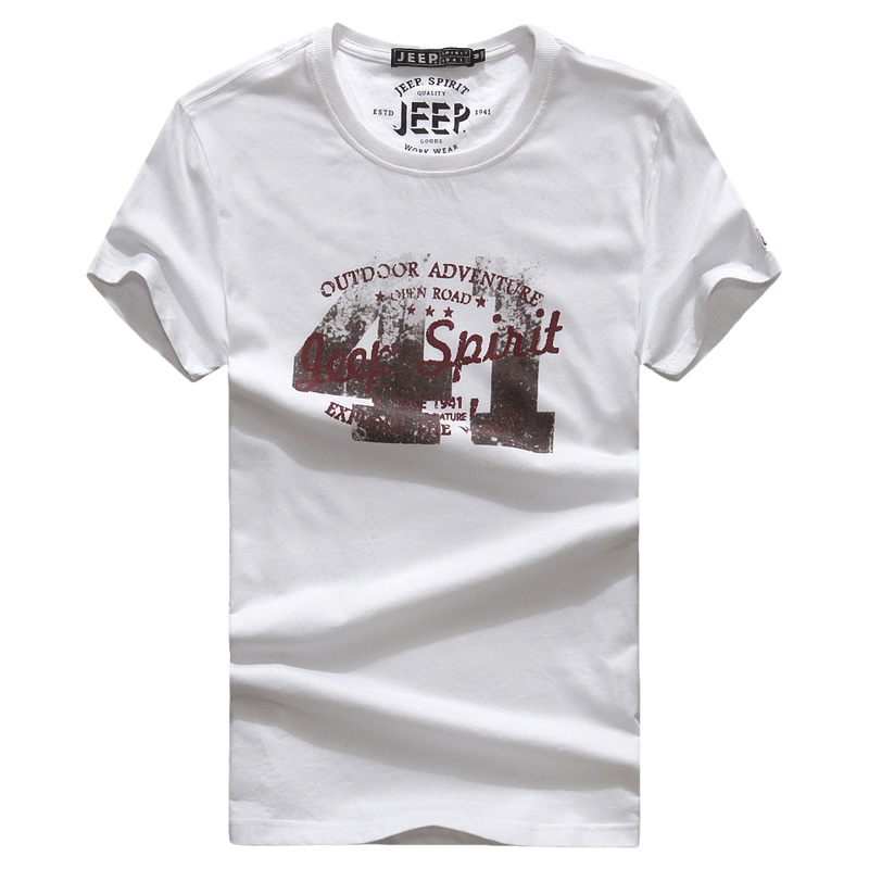 JEEP吉普夏季新款短袖T恤男百搭薄宽松休闲圆领印花男士上衣