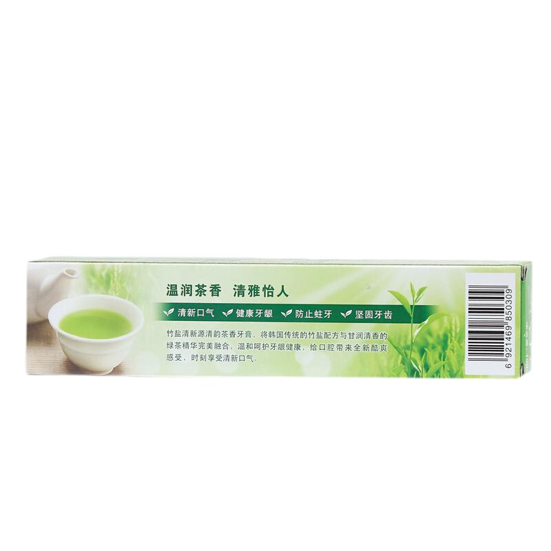 竹盐牙膏LG竹盐清新源清韵茶香牙膏150g清新口气固齿防蛀 150g