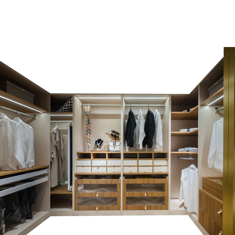 佰丽爱家衣帽间衣柜定制现代轻奢卧室开放式衣帽间整体定做1㎡投影