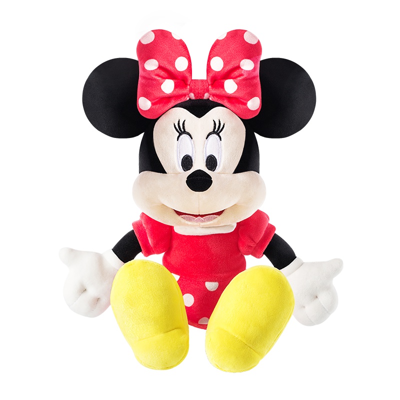 迪士尼Disney 经典米妮毛绒玩偶可爱娃娃公仔抱枕靠垫女孩生日礼物玩具衣服可换 14寸 男孩女孩玩具