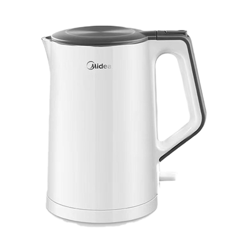 美的 电热水壶 不锈钢 电热一体烧水壶 1.5L 白色