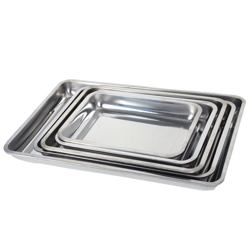 海斯迪克 gnjz-171 不锈钢方盘 酒店托盘不锈钢盘仓库零件盒存储盘