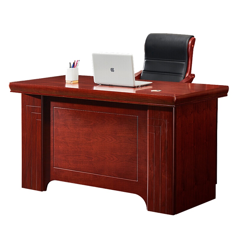 欧宝美办公家具老板桌办公桌电脑桌油漆台式商务写字台实木贴皮职员办公桌