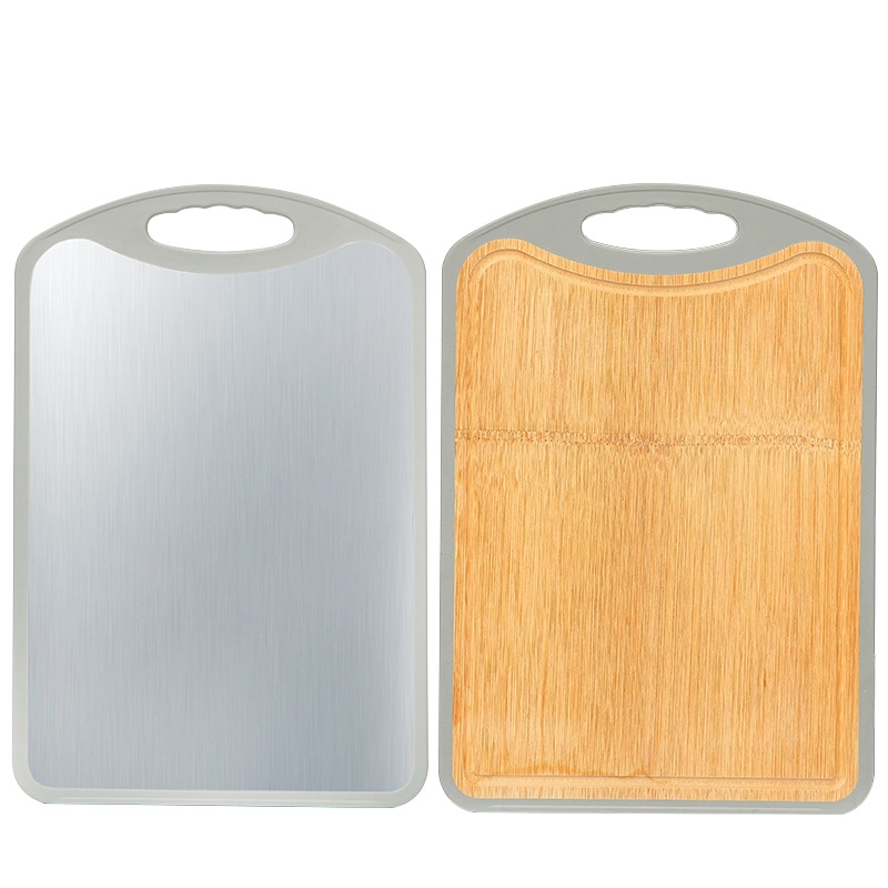 拾画 佳驰系列 304不锈钢整竹双面砧板 家用厨房切菜板菜板（44.8*32.4*2cm）JC-2217
