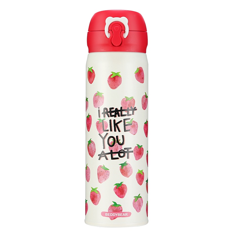 杯具熊(beddybear) 女神草莓杯男女学生不锈钢时尚潮流保温杯 草莓杯