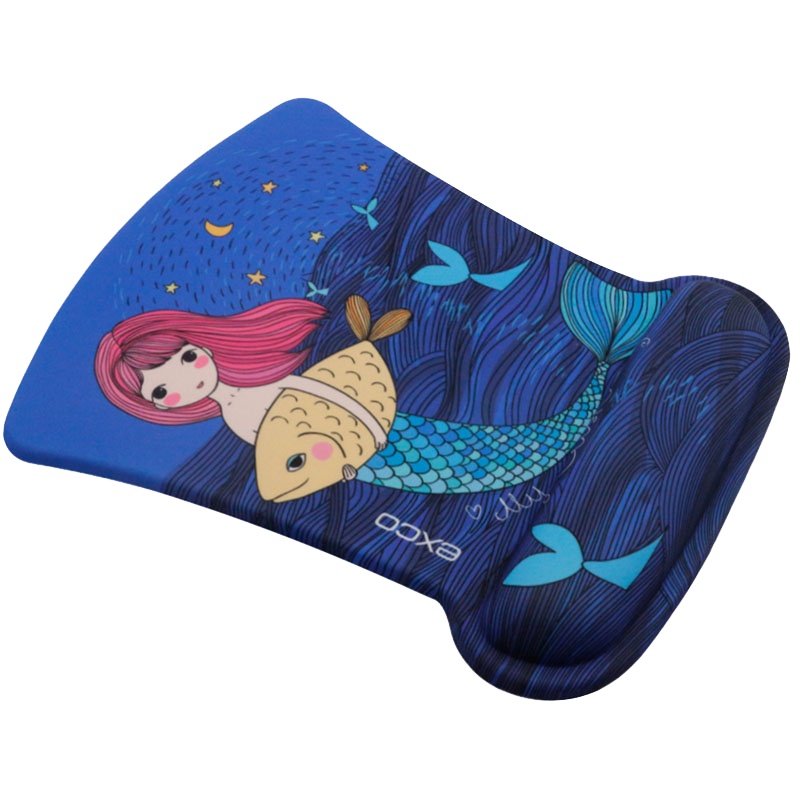 宜适酷(EXCO)美人鱼记忆棉护腕鼠标垫 布制大号 加厚 可爱卡通动漫游戏垫 MSP011