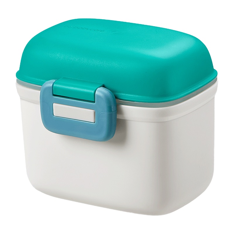 babycare奶粉盒便携外出分装格 米粉盒子辅食储存罐密封防潮大号雀湖绿