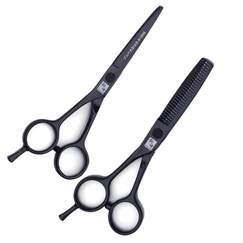 金穗慧采钢崎左手剪刀美发剪5.5寸平剪牙剪打薄剪左撇子专用理发剪刀黑色 ZH55/ZH525