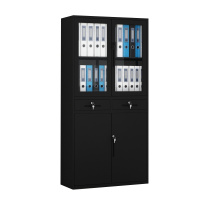 [一鹏]办公家具文件柜新款拆装铁皮柜冷轧钢板中二斗档案资料柜财务凭证柜带锁 900*400*1850mm