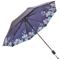 天堂伞 全遮光黑胶转印三折小黑伞晴雨伞太阳伞 L30608DLCJ