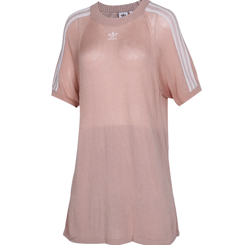 Adidas阿迪达斯三叶夏季新款女子连衣裙宽松透气圆领短袖CY5844