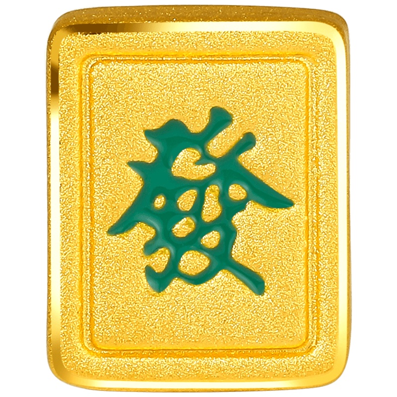 周大生黄金转运珠手链硬金珐琅国潮麻将国民桌游首饰大赢家系列