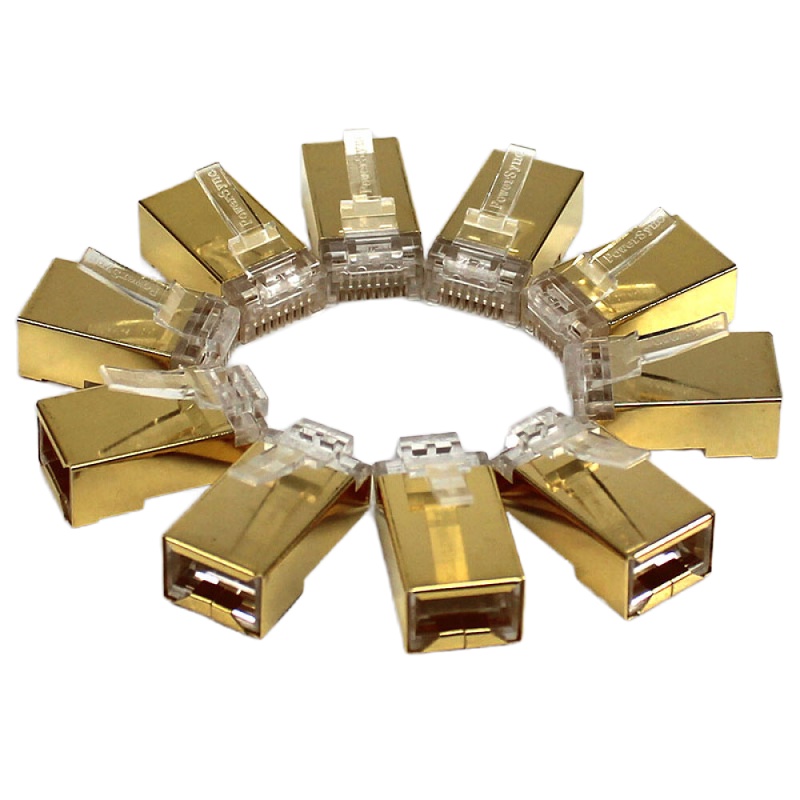 包尔星克 CAT7-G8P8C3MG10 七类水晶头 10个 金色