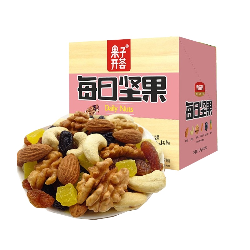 雪谷鹤 每日坚果126gx3盒即食混合坚果干