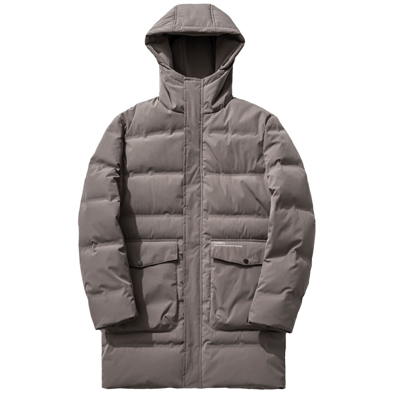 千纸鹤男士中长款保暖外套男2019冬装新款无缝休闲羽绒服男60253