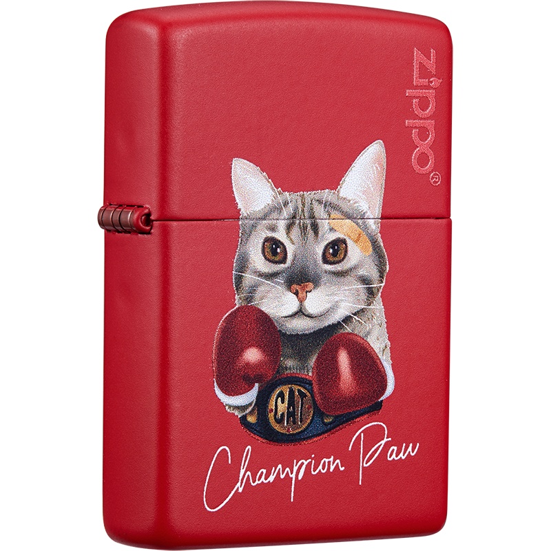 zippo芝宝打火机美国进口防风煤油打火机Zippo宠物猫可爱个性冠军猫