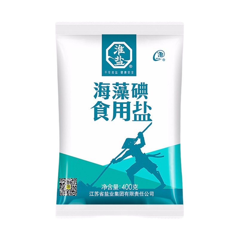 淮盐 海藻碘食用盐400g 12袋装