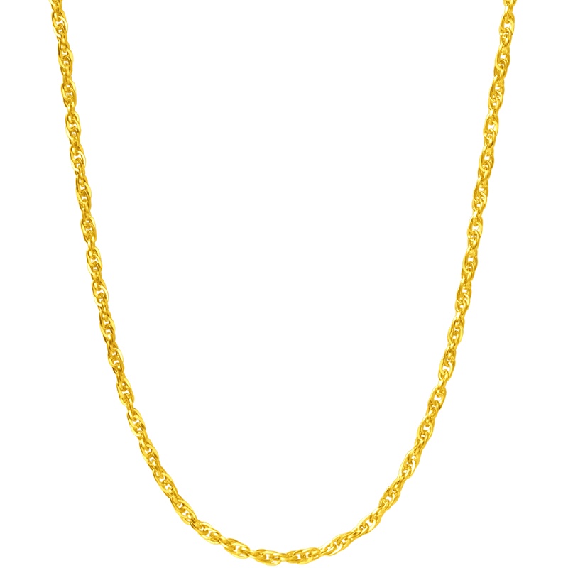 周大福秀气大方水波链足金金项链素链计价EOF157精品