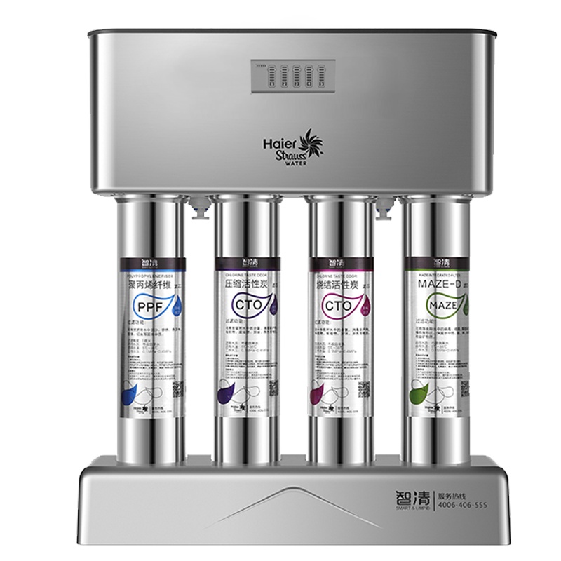 海尔净水器家用厨房直饮机不锈钢不插电无废水自来水过滤器超滤净水机HSDF-M6G5 升级款G5阻垢滤水器