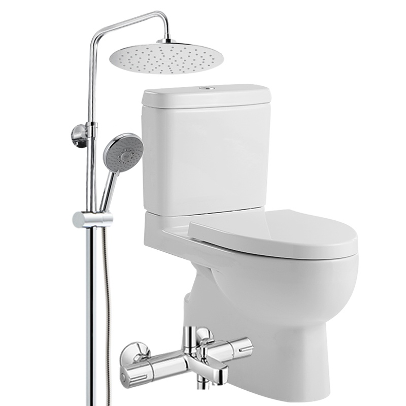 科勒马桶五级旋风分体坐便器家用马桶19114加恒温三出水淋浴花洒21088套装