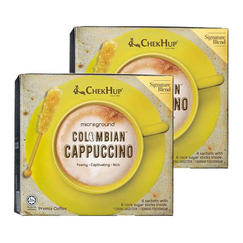 马来西亚原装进口 泽合怡保哥伦比亚卡布奇诺咖啡 速溶咖啡粉198g*2盒新老包装随机发货