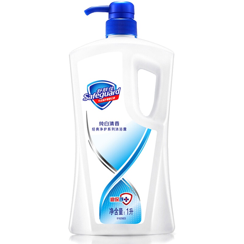 舒肤佳沐浴露女男士纯白清香型家庭装沐浴乳1L大瓶