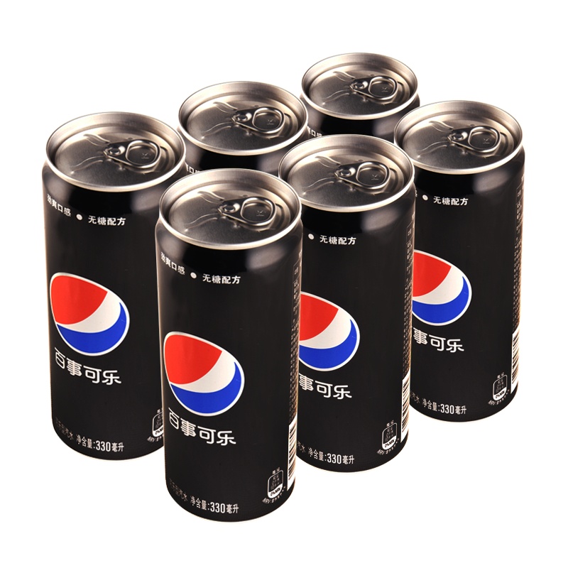 百事可乐无糖6罐装无糖型可乐0脂肪0热量 330mlX6罐