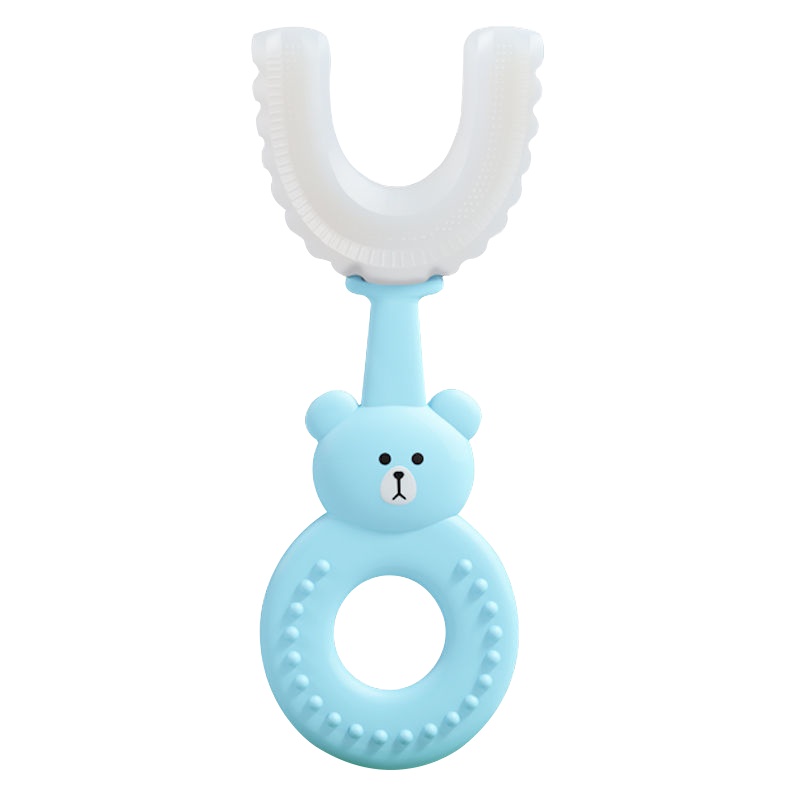 开优米(Kiuimi)儿童牙刷u形卡通宝宝口腔清洁2-12岁硅胶口含式360度刷牙护牙牙刷