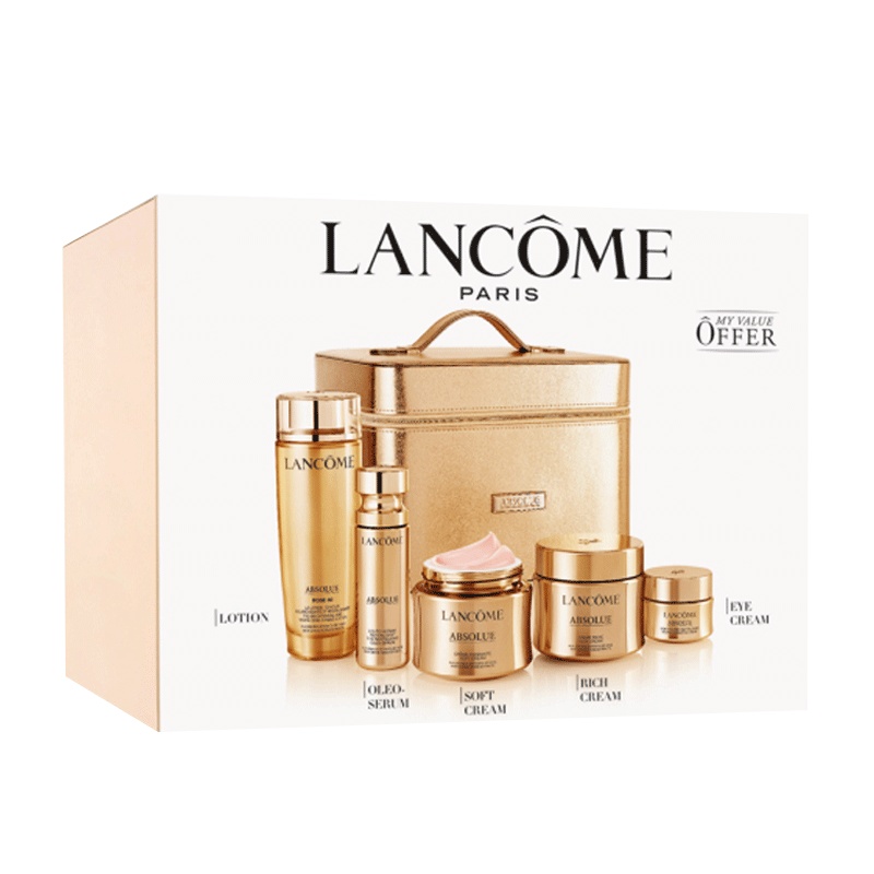 兰蔻(LANCOME)菁纯臻颜系列面霜套装 抗皱紧致 五件套兰蔻菁纯精粹水+精华+乳霜+面霜+眼霜 护肤礼盒