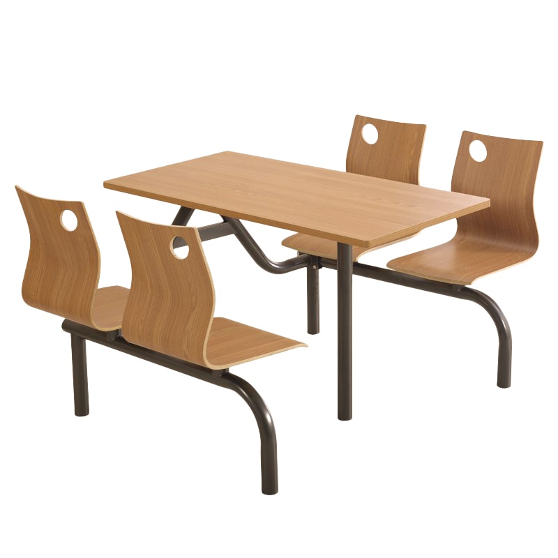 食堂餐桌椅4人位连体员工食堂餐桌椅学生学校食堂餐桌椅