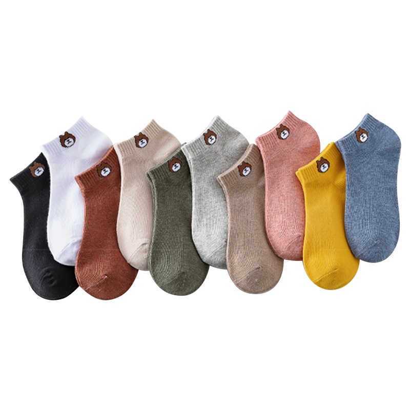 【顺丰配送】【10双】袜子女秋冬季短袜韩版运动涤棉袜低帮浅口船袜透气吸汗隐形袜韩版学院风学生袜ins潮袜GNVW-002
