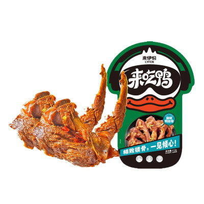 来伊份 藤椒鸭锁骨112g/袋 卤味即食小吃鸭架鸭货休闲零食 苏宁超市自营零食