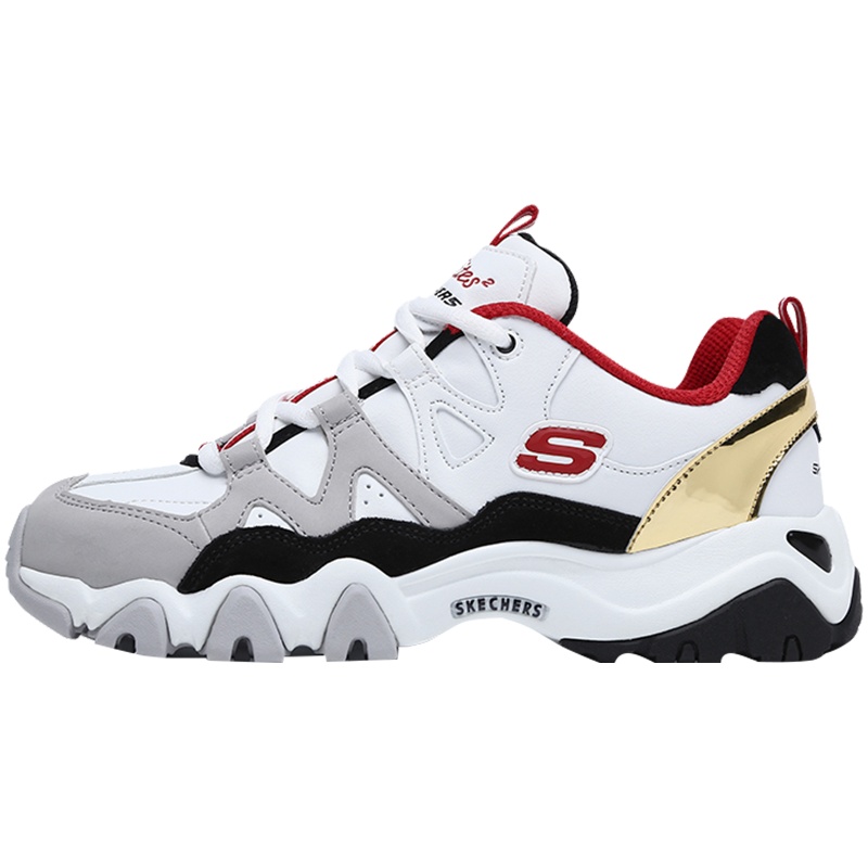 Skechers斯凯奇D'lites 女士绑带复古拼接熊猫鞋休闲鞋88888112/WRBK